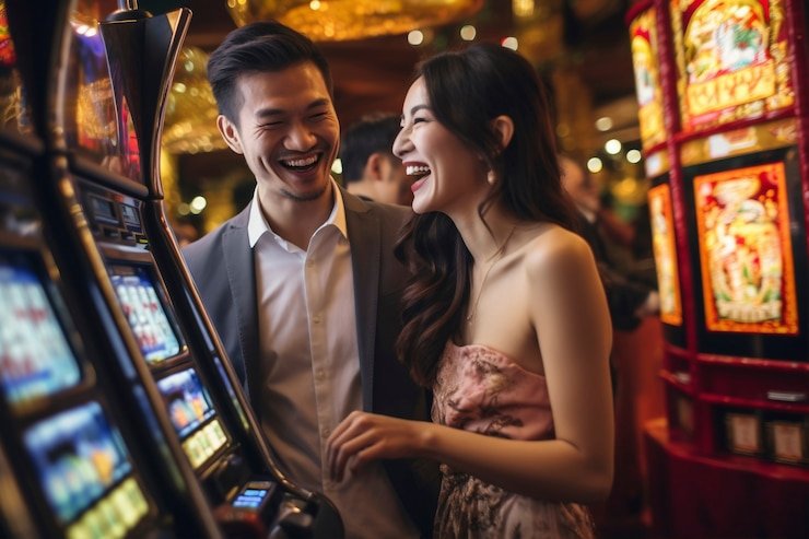 Tampilan layar utama Fish Hunter dengan ikan-ikan dan panel kontrol taruhan